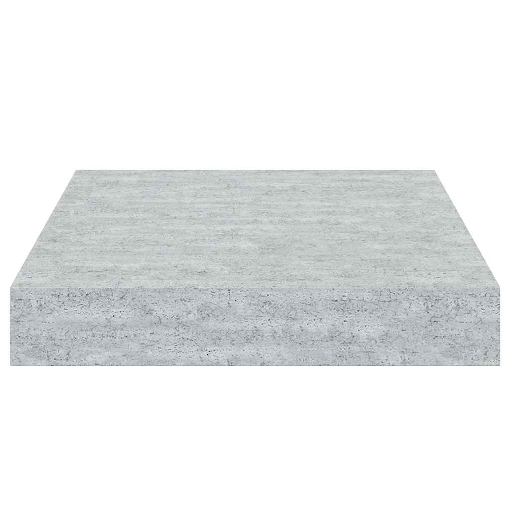 Pakabinamos lentynos, 2vnt., betono pilkos, 23x23,5x3,8cm, MDF
