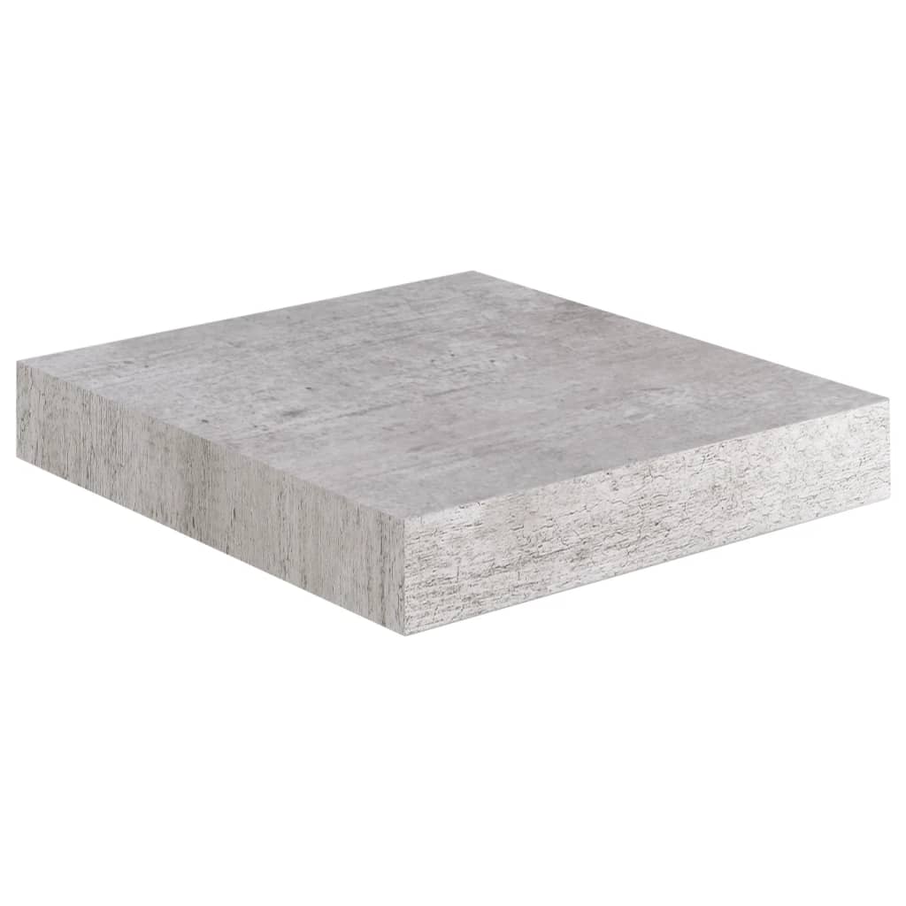 Pakabinamos lentynos, 4vnt., betono pilkos, 23x23,5x3,8cm, MDF