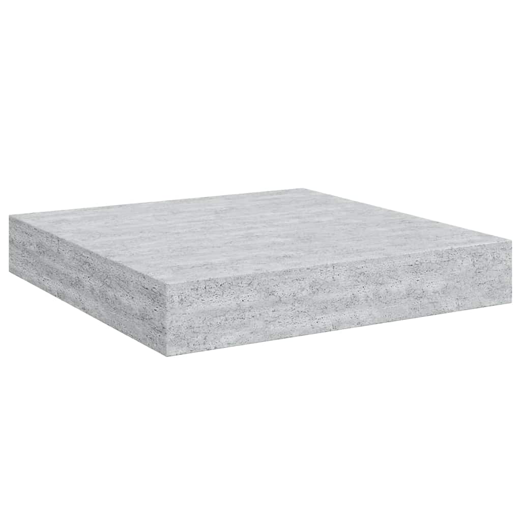 Pakabinamos lentynos, 4vnt., betono pilkos, 23x23,5x3,8cm, MDF