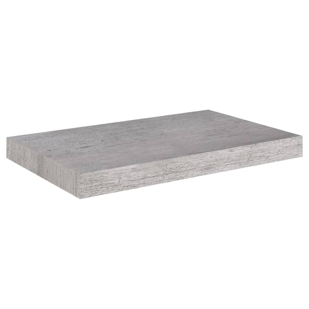Pakabinamos sieninės lentynos, 4vnt., pilkos, 50x23x3,8cm, MDF