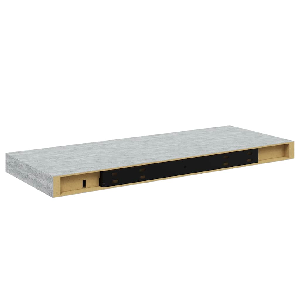 Pakabinamos lentynos, 2vnt., betono pilkos, 60x23,5x3,8cm, MDF