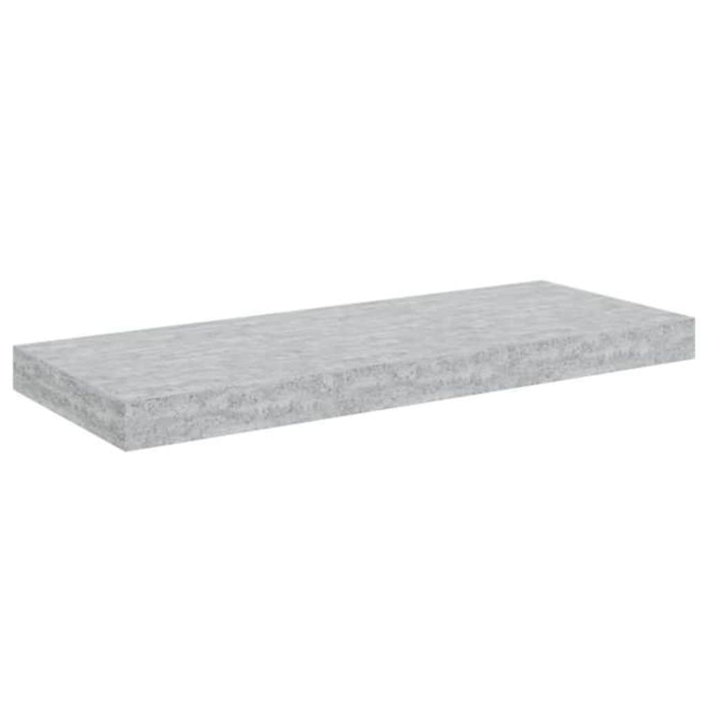 Pakabinamos lentynos, 4vnt., betono pilkos, 60x23,5x3,8cm, MDF