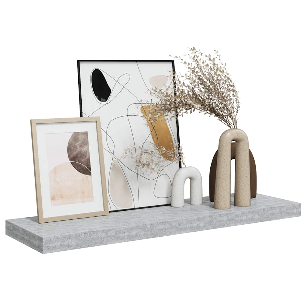 Pakabinama sieninė lentyna, betono pilka, 80x23,5x3,8cm, MDF