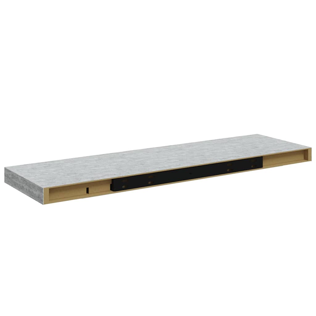 Pakabinama sieninė lentyna, betono pilka, 80x23,5x3,8cm, MDF