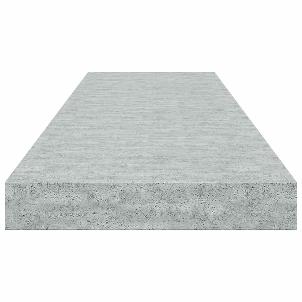 Pakabinamos lentynos, 2vnt., betono pilkos, 80x23,5x3,8cm, MDF