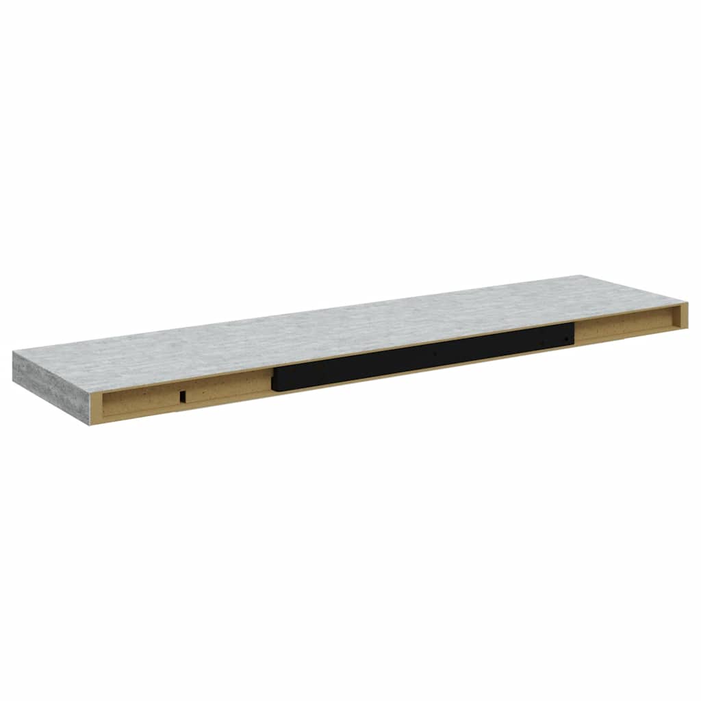 Pakabinamos lentynos, 2vnt., betono pilkos, 90x23,5x3,8cm, MDF