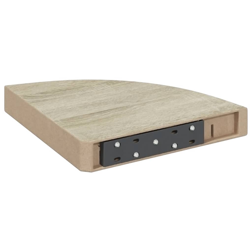 Sieninės lentynos, 2vnt., baltos/ąžuolo, 25x25x3,8cm, MDF