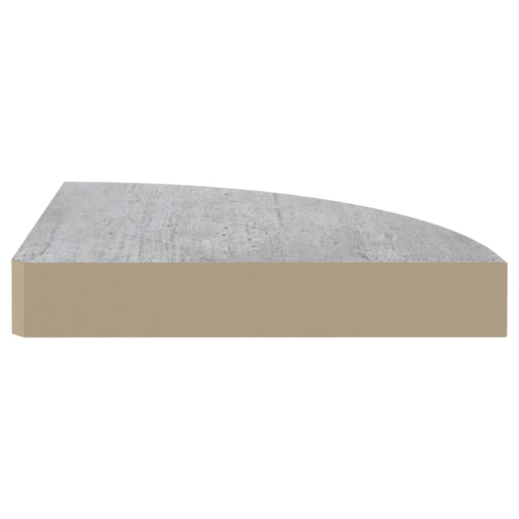 Sieninė kampinė lentyna, betono pilka, 25x25x3,8cm, MDF