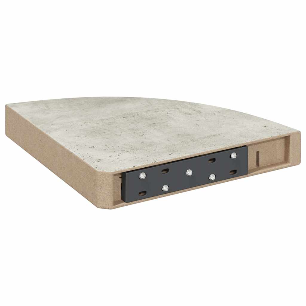 Sieninė kampinė lentyna, betono pilka, 25x25x3,8cm, MDF
