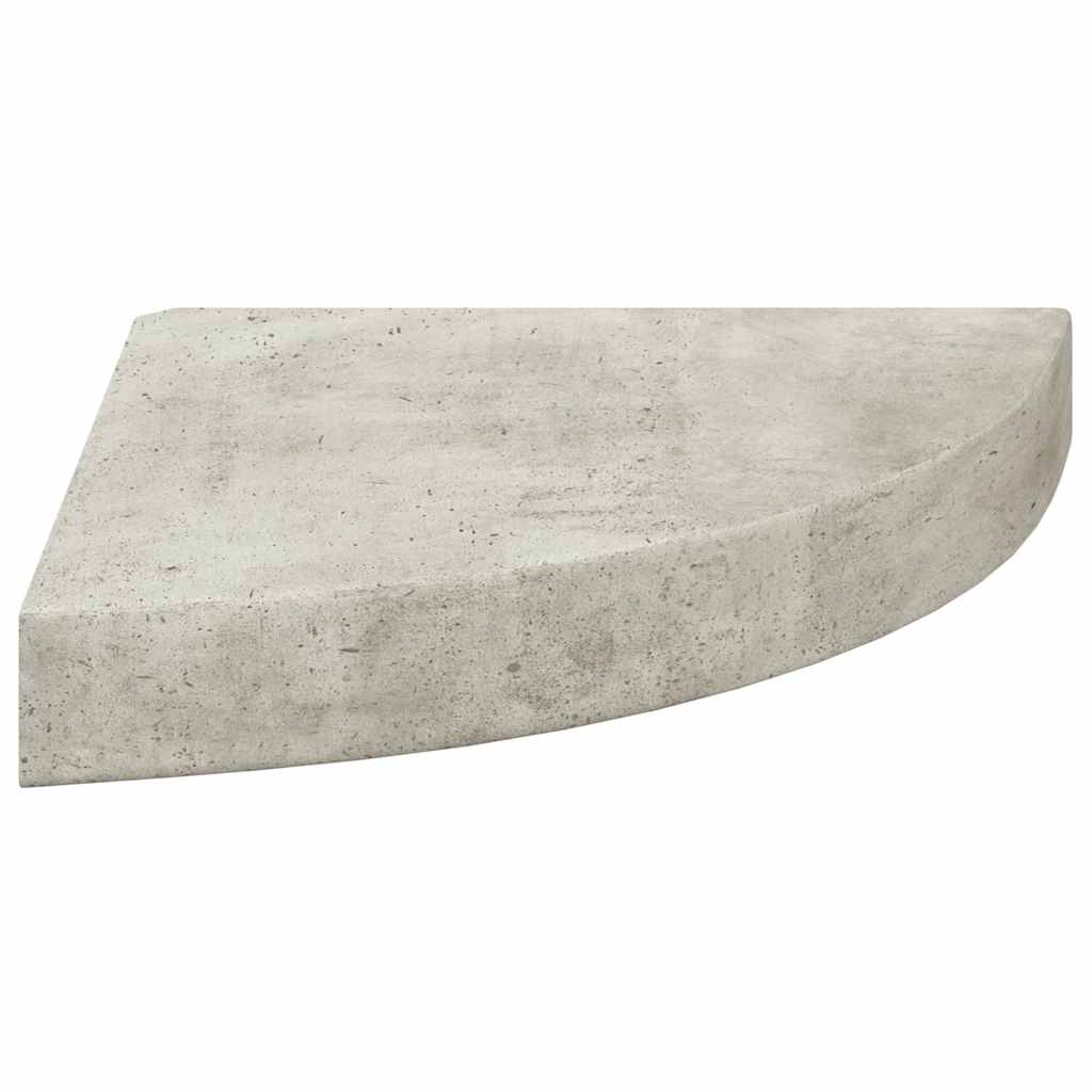 Sieninės kampinės lentynos, 4vnt., pilkos, 25x25x3,8cm, MDF