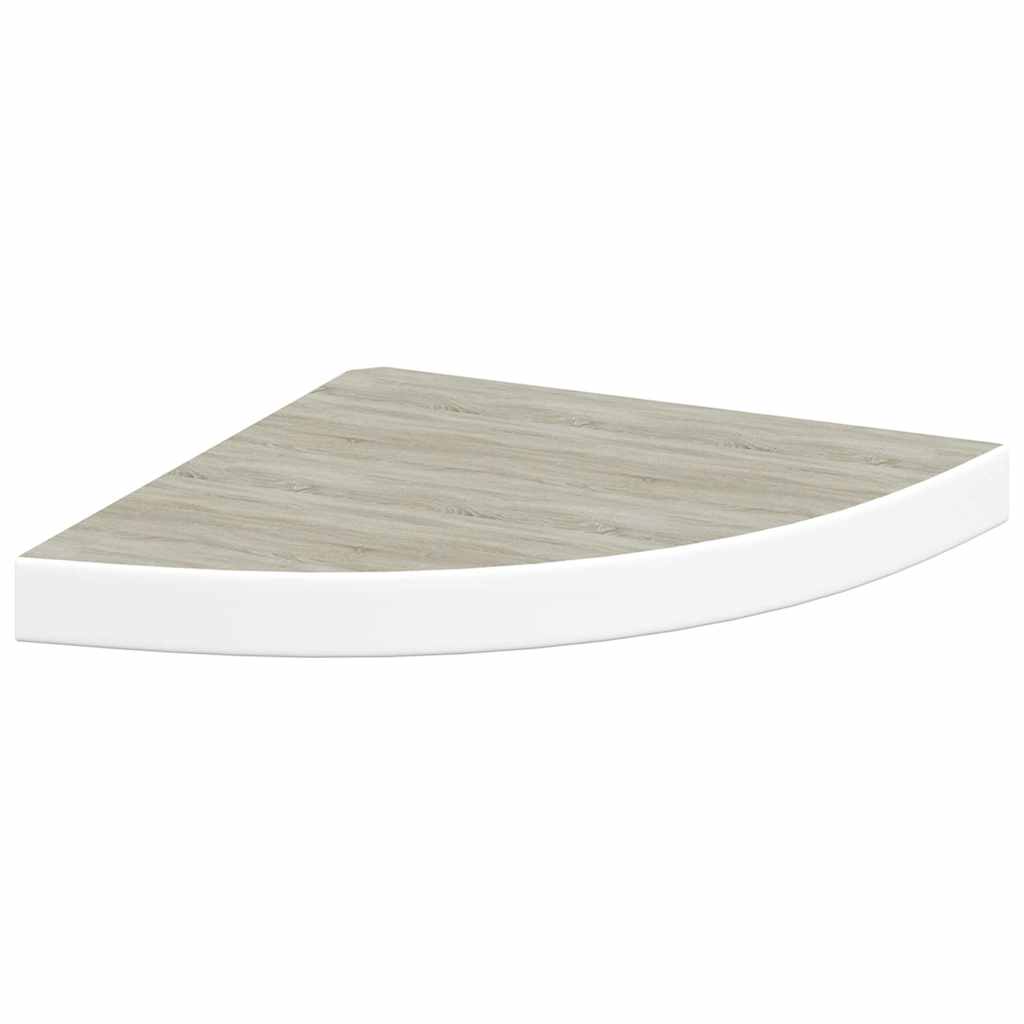 Sieninės lentynos, 2vnt., baltos/ąžuolo, 35x35x3,8cm, MDF