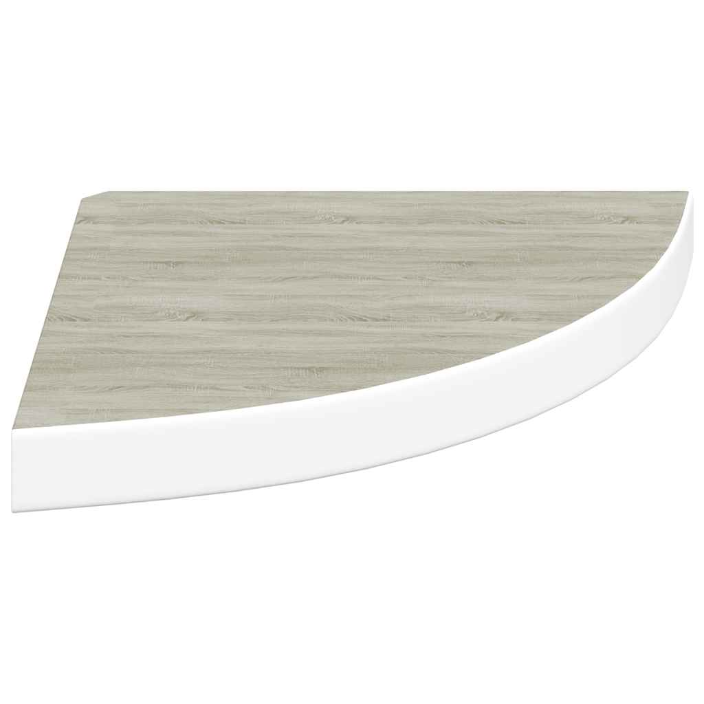 Sieninės lentynos, 2vnt., baltos/ąžuolo, 35x35x3,8cm, MDF