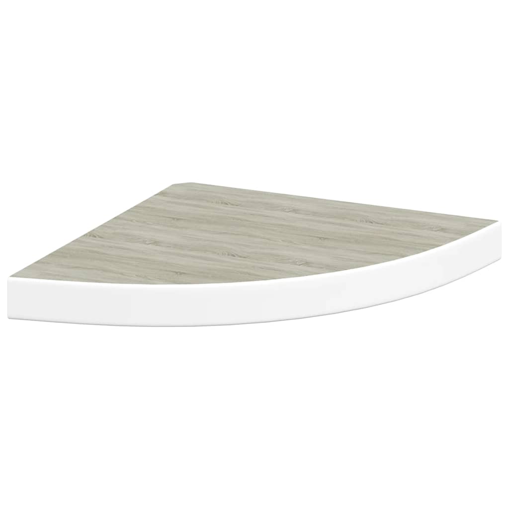 Sieninės lentynos, 4vnt., baltos/ąžuolo, 35x35x3,8cm, MDF