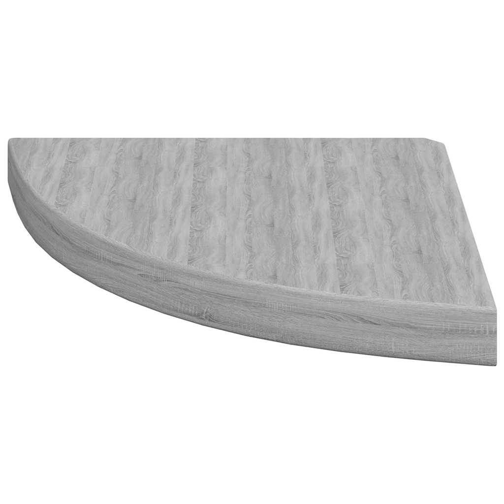Sieninės kampinės lentynos, 4vnt., pilkos, 35x35x3,8cm, MDF