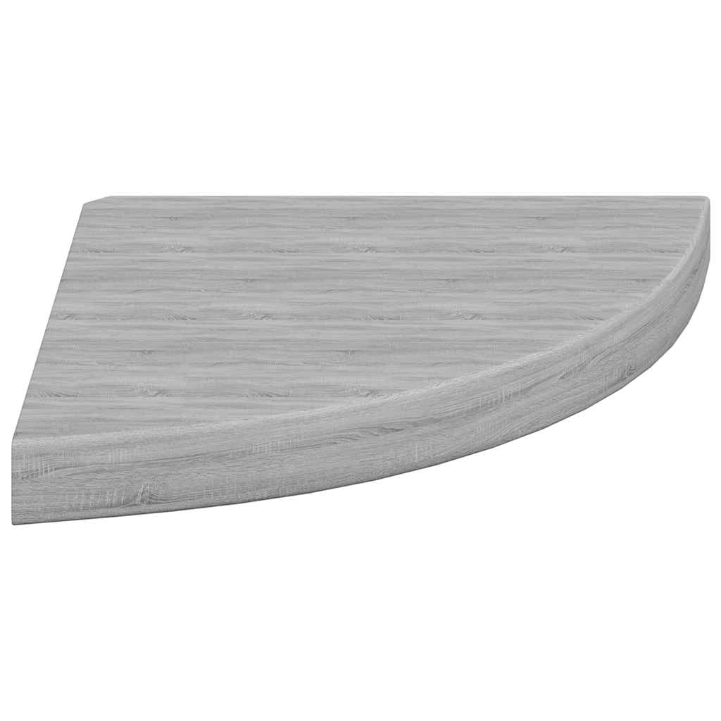 Sieninės kampinės lentynos, 4vnt., pilkos, 35x35x3,8cm, MDF