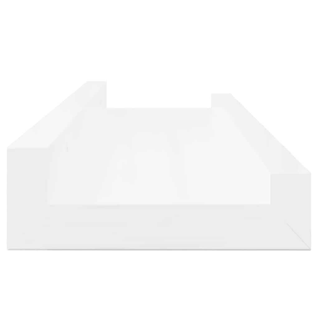 Sieninės lentynos, 2vnt., baltos spalvos, 40x9x3cm, blizgios