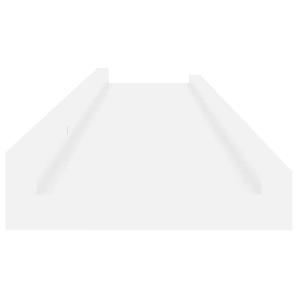 Sieninės lentynos, 2vnt., baltos spalvos, 80x9x3cm, blizgios