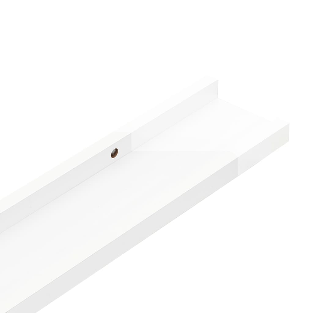 Sieninės lentynos, 2vnt., baltos spalvos, 115x9x3cm, blizgios