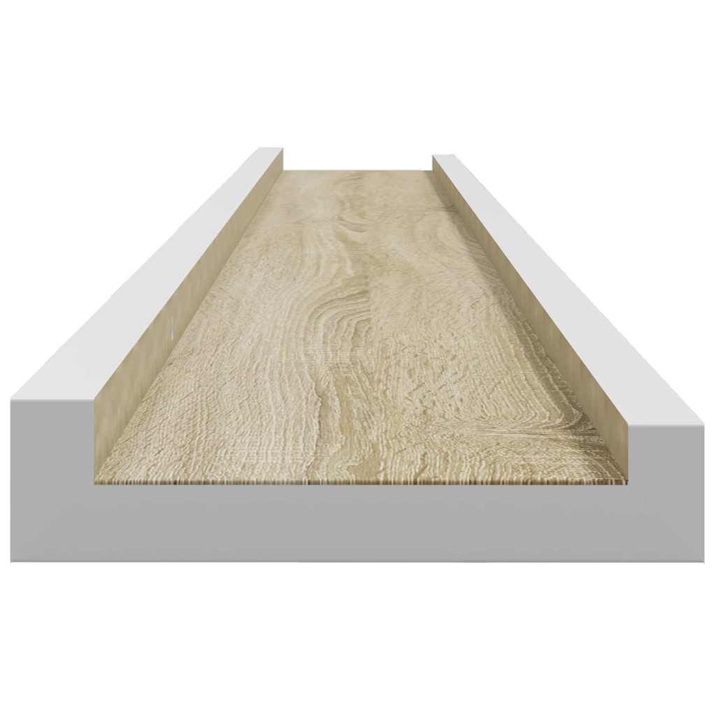 Sieninės lentynos, 4vnt., baltos ir ąžuolo spalvos, 100x9x3cm