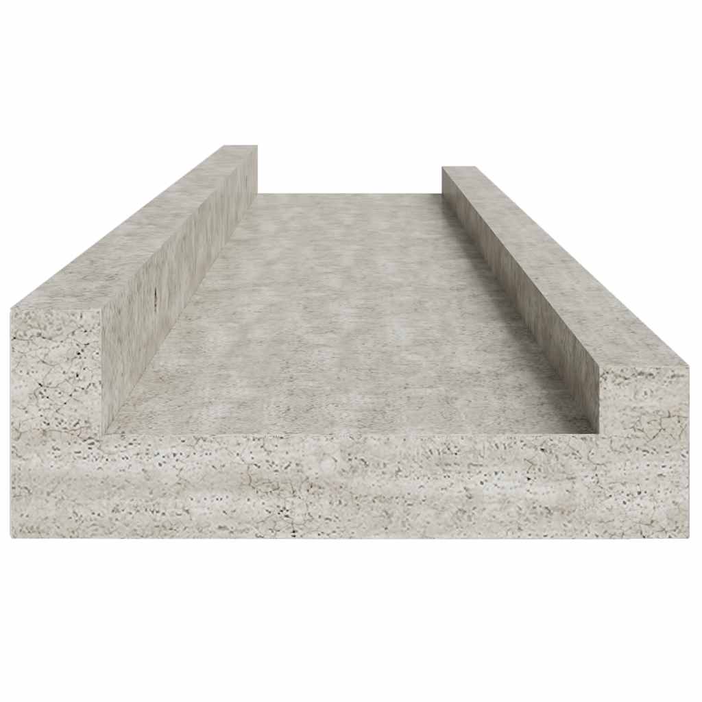 Sieninės lentynos, 2vnt., betono pilkos spalvos, 60x9x3cm