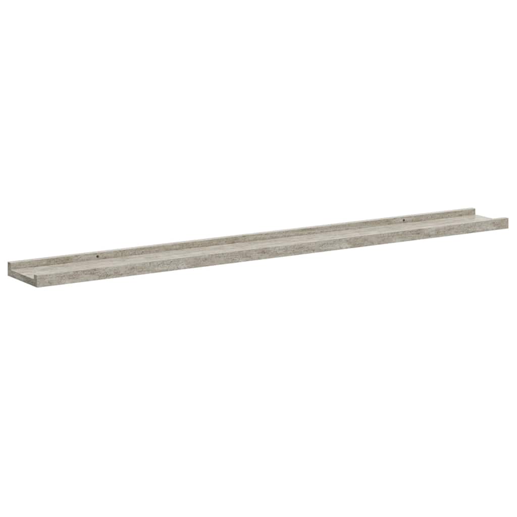 Sieninės lentynos, 2vnt., betono pilkos spalvos, 100x9x3cm