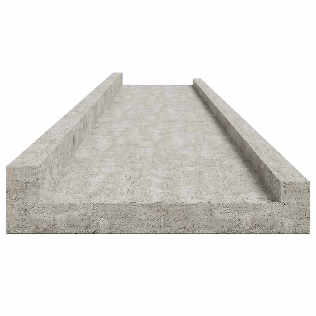 Sieninės lentynos, 2vnt., betono pilkos spalvos, 115x9x3cm