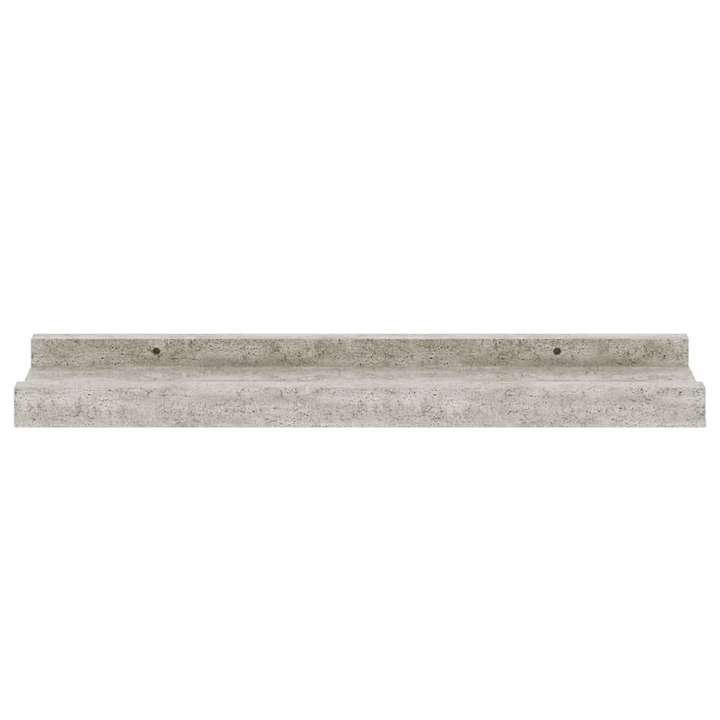 Sieninės lentynos, 4vnt., betono pilkos spalvos, 40x9x3cm