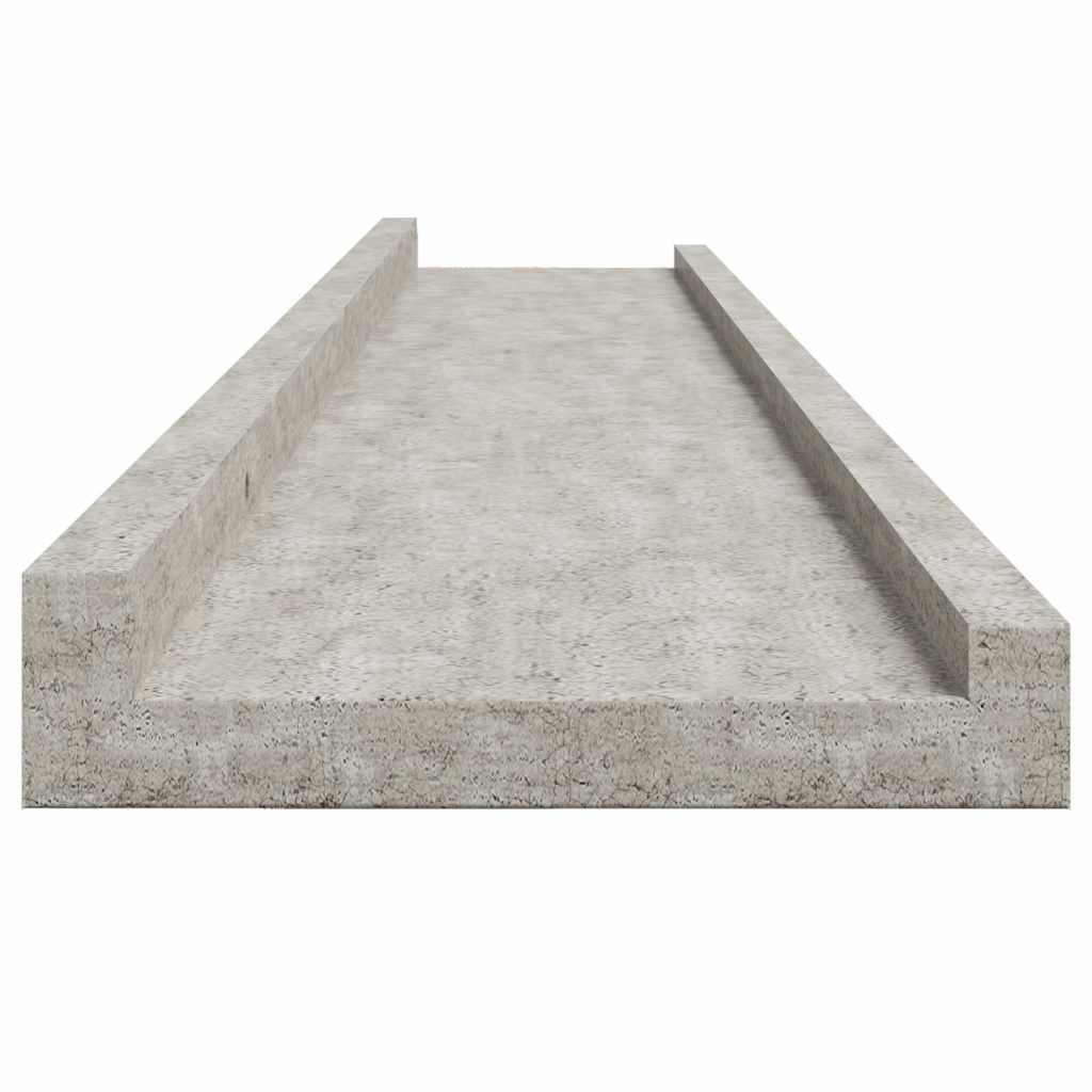 Sieninės lentynos, 4vnt., betono pilkos spalvos, 100x9x3cm