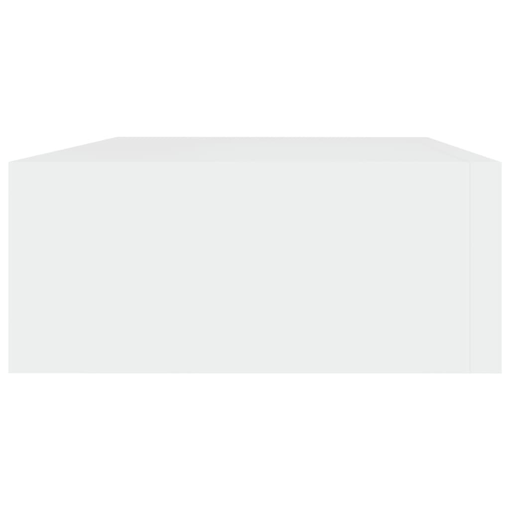 Sieninė lentyna su stalčiumi, balta, 40x23,5x10cm, MDF