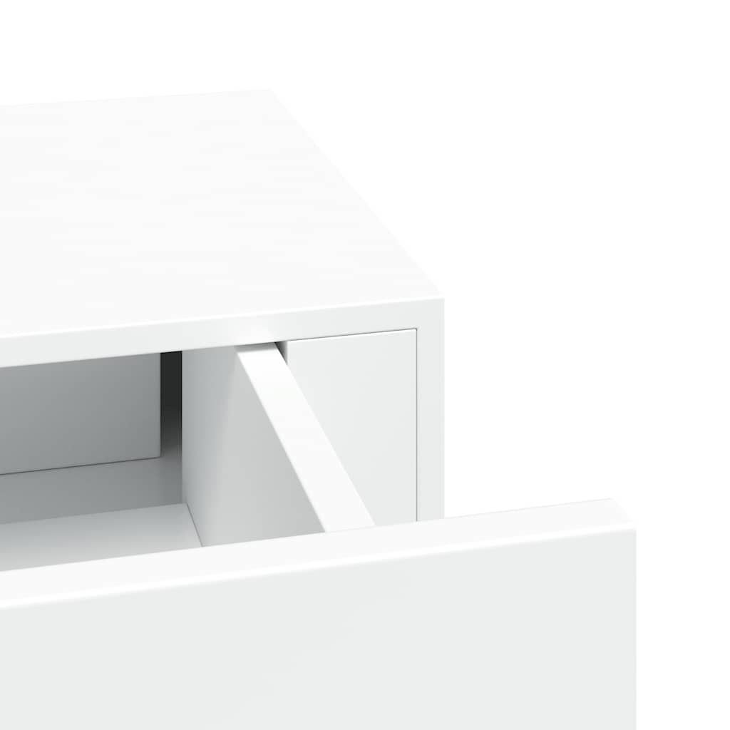 Sieninė lentyna su stalčiumi, balta, 40x23,5x10cm, MDF