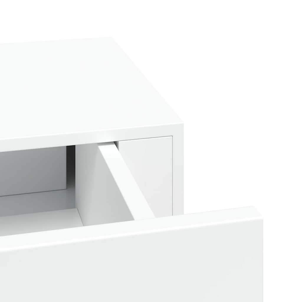 Lentynos su stalčiais, 2vnt., baltos, 40x23,5x10cm, MDF