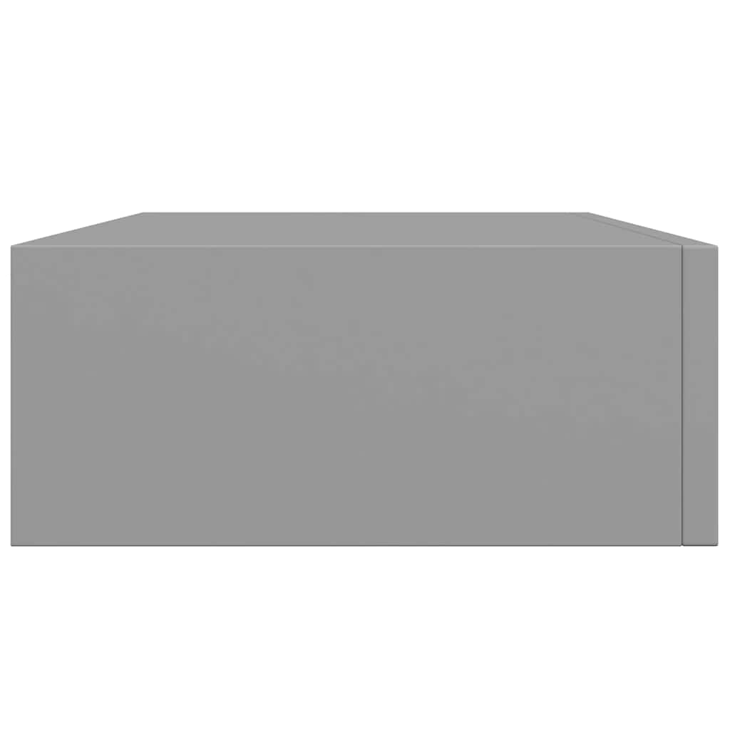 Sieninė lentyna su stalčiumi, pilka, 40x23,5x10cm, MDF