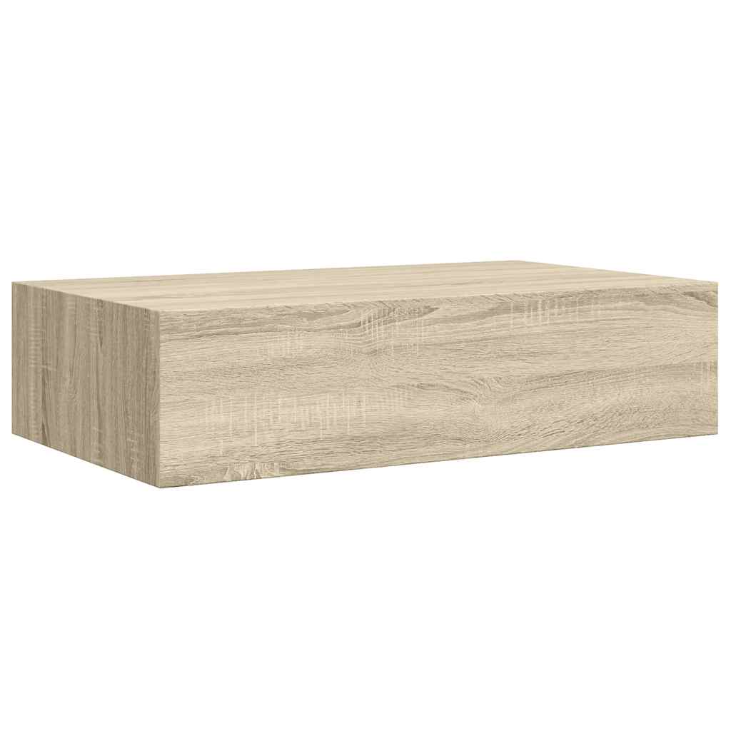 Sieninė lentyna su stalčiumi, ąžuolo, 40x23,5x10cm, MDF