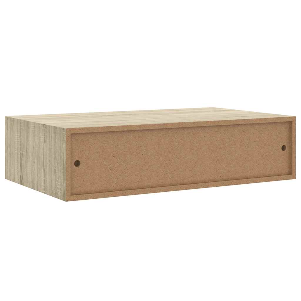 Sieninė lentyna su stalčiumi, ąžuolo, 40x23,5x10cm, MDF