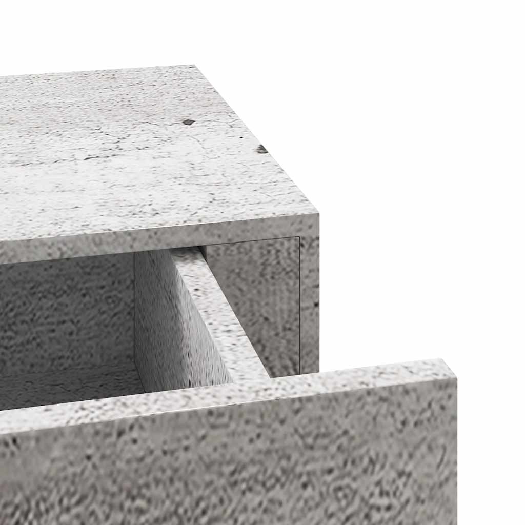 Sieninė lentyna su stalčiumi, betono pilka, 40x23,5x10cm, MDF