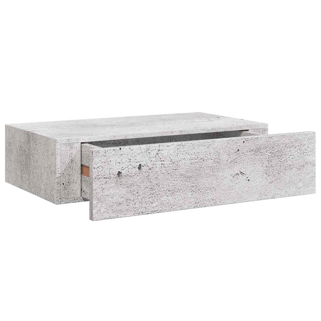 Lentynos su stalčiais, 2vnt., betono pilkos, 40x23,5x10cm, MDF