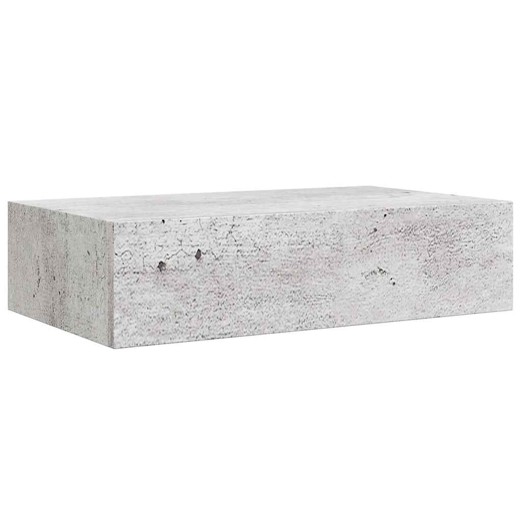 Lentynos su stalčiais, 2vnt., betono pilkos, 40x23,5x10cm, MDF