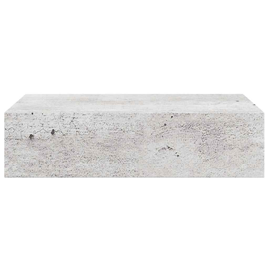 Lentynos su stalčiais, 2vnt., betono pilkos, 40x23,5x10cm, MDF
