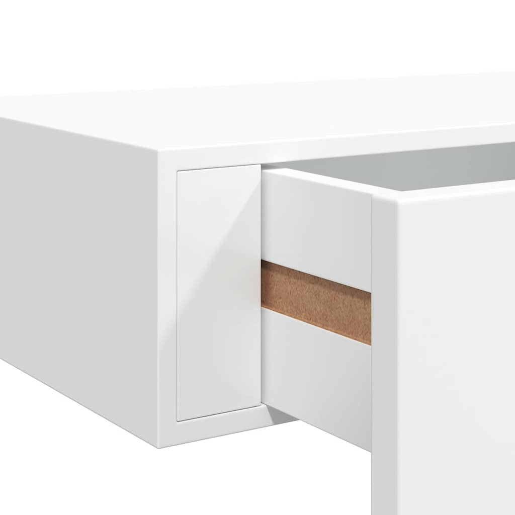 Lentynos su stalčiais, 2vnt., baltos, 60x23,5x10cm, MDF