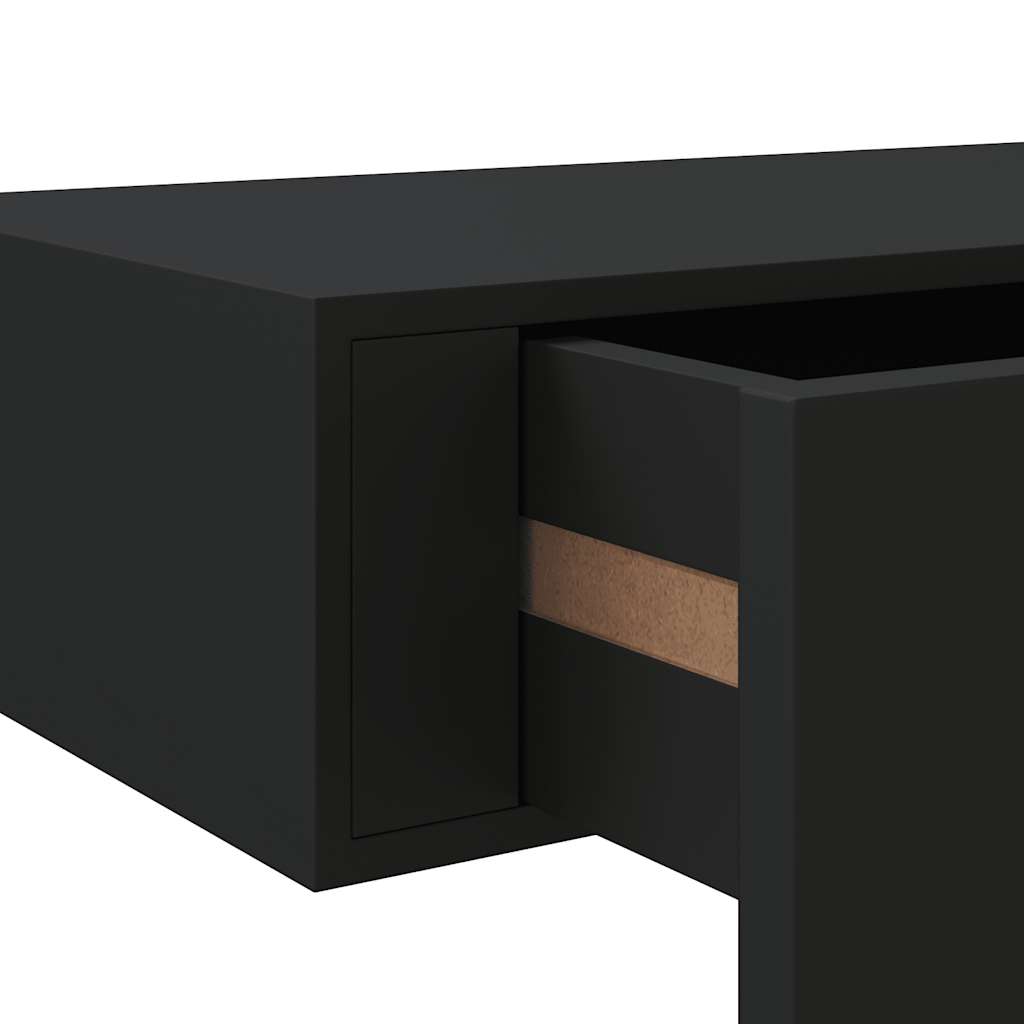 Lentynos su stalčiais, 2vnt., juodos, 60x23,5x10cm, MDF