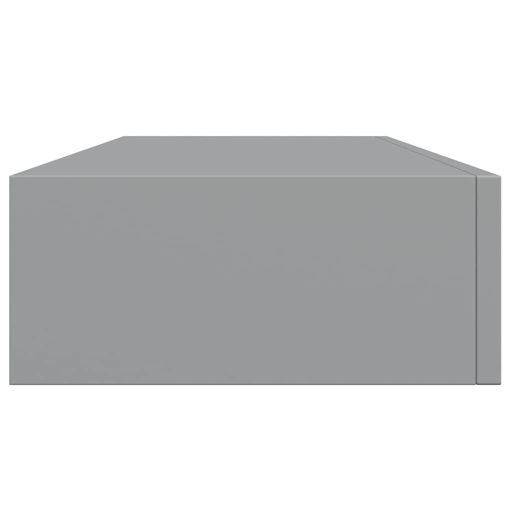 Sieninė lentyna su stalčiumi, pilka, 60x23,5x10cm, MDF