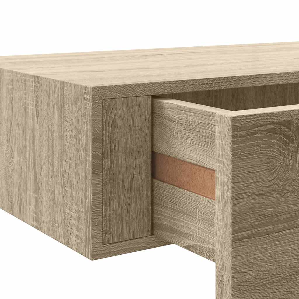 Sieninė lentyna su stalčiumi, ąžuolo, 60x23,5x10cm, MDF