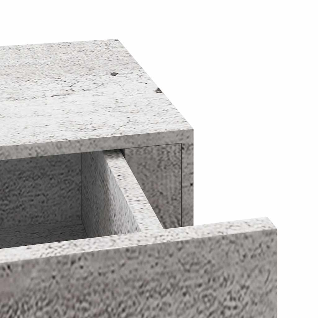 Sieninė lentyna su stalčiumi, betono pilka, 60x23,5x10cm, MDF
