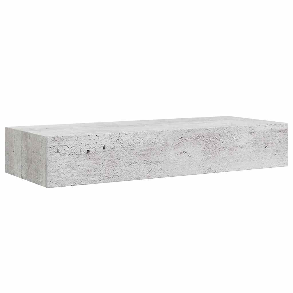 Lentynos su stalčiais, 2vnt., betono pilkos, 60x23,5x10cm, MDF