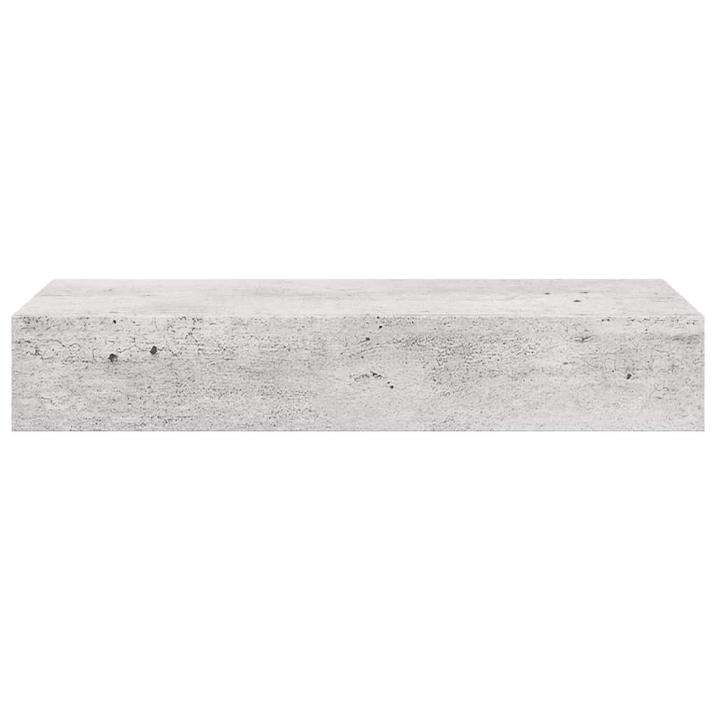 Lentynos su stalčiais, 2vnt., betono pilkos, 60x23,5x10cm, MDF