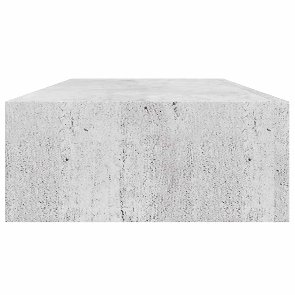 Lentynos su stalčiais, 2vnt., betono pilkos, 60x23,5x10cm, MDF