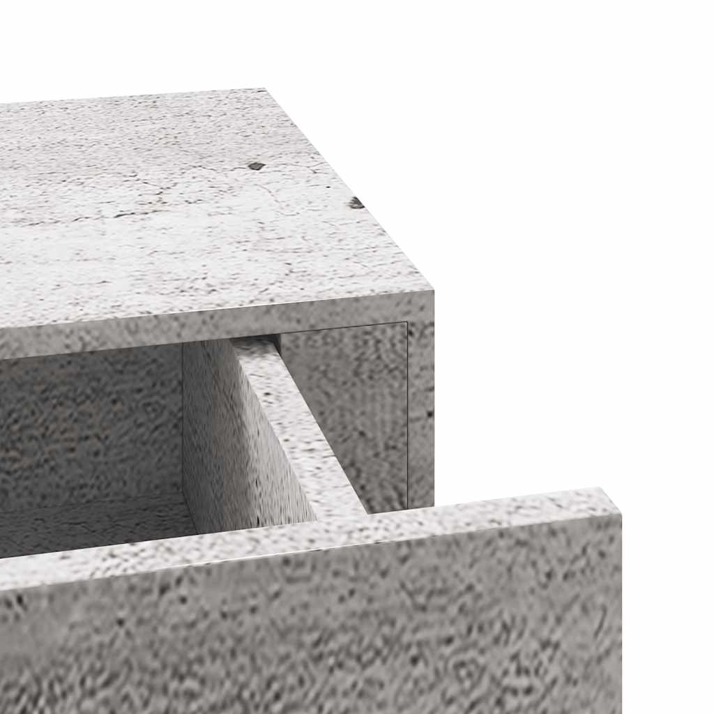 Lentynos su stalčiais, 2vnt., betono pilkos, 60x23,5x10cm, MDF
