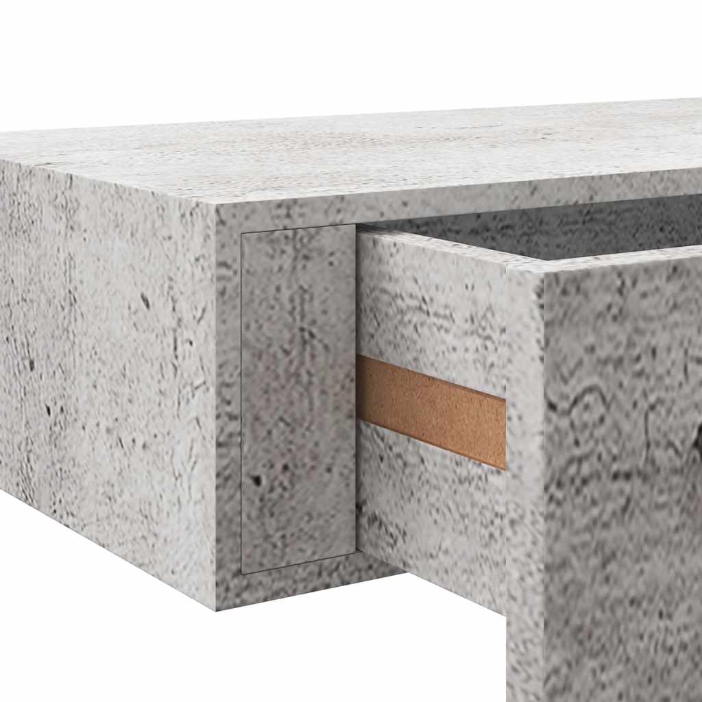 Lentynos su stalčiais, 2vnt., betono pilkos, 60x23,5x10cm, MDF