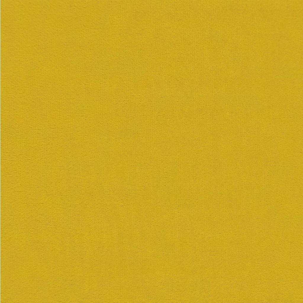 Taburetė su medinėmis kojomis, geltonos spalvos, aksomas