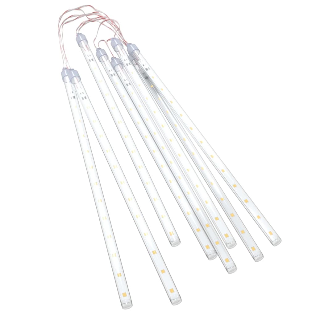 Girlianda meteorų lietus, 8vnt., 30cm, 192 šiltos baltos LED